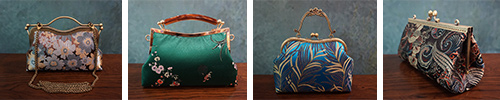Silk brocade clutch bag
